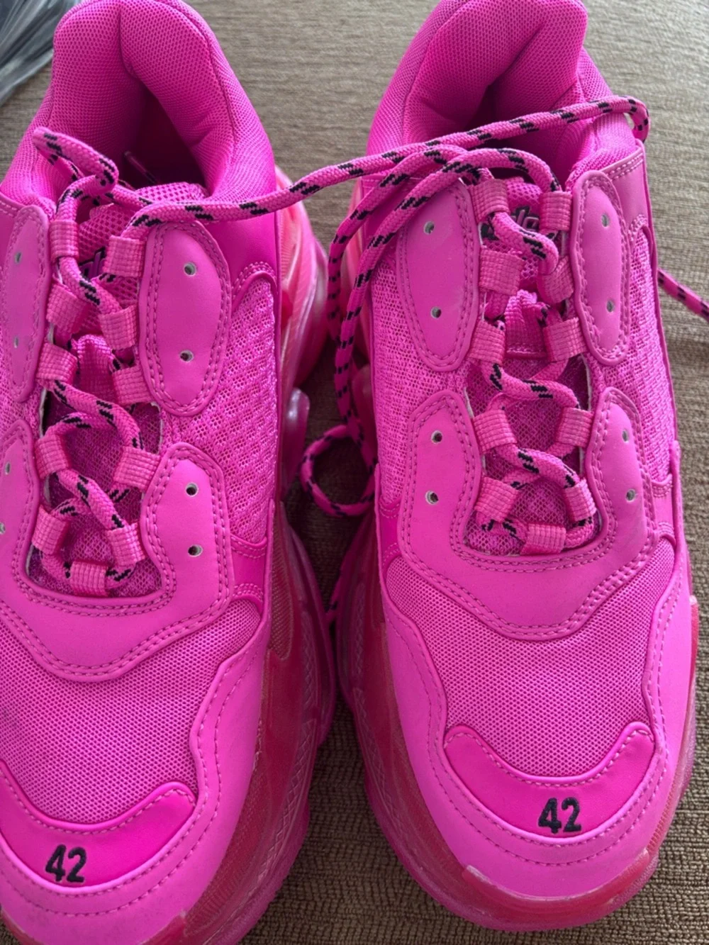 Balenciaga Hot Pink Chunky Athletic Sneakers - Picture 2 of 4